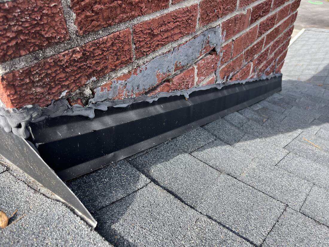 Before: Chimney Flashing, prior to repair