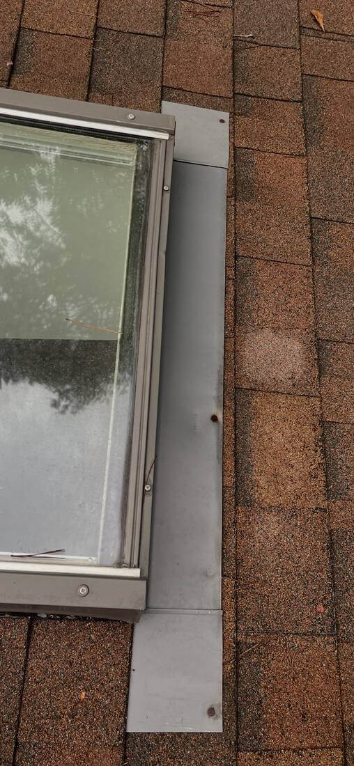 Before: Skylight Flashing, prior to repair